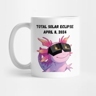 Total Solar Eclipse 2024 Grunge Axolotl—Black text Mug